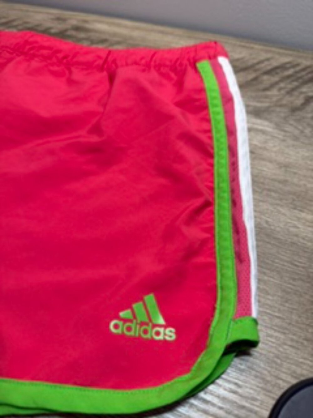 Adidas Pink Athletic Shorts – Size Medium – Lightweight – Drawstring + Hidden Po - Picture 2 of 5